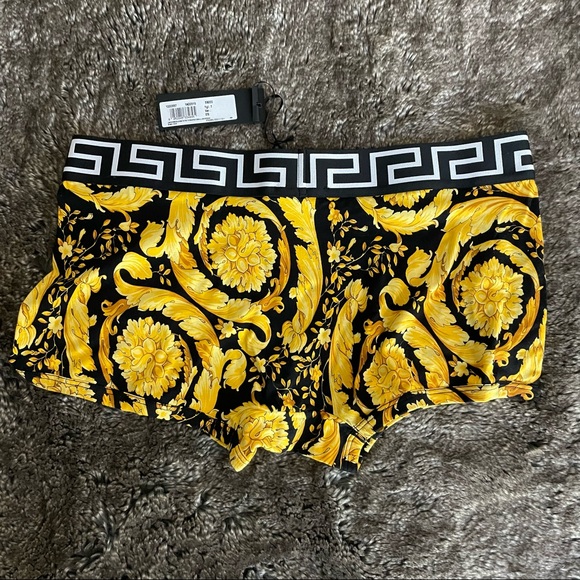 Versace Baroque Black & Yellow Boxer Briefs - Picture 3 of 7